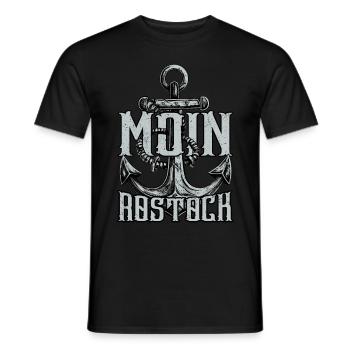 Moin Rostock - Männer T-Shirt - Schwarz - Vorne - AI Model Male 178 light (178cm)