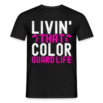 Drapeau agitant la fanfare garde de couleur - T-shirt homme - noir - Devant - AI Model Male 178 light (178cm)