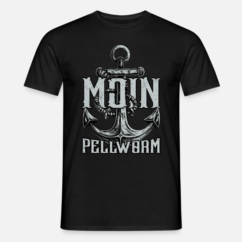 Moin Pellworm - Männer T-Shirt - Schwarz