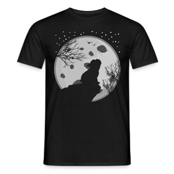 French Bulldog and Moon - Men's T-Shirt - black - Front - AI Model Male 178 light (178cm)