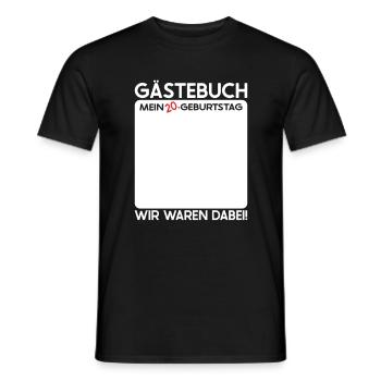 20. Geburtstag Gästebuch 20 Geburtstagsparty - Männer T-Shirt - Schwarz - Vorne - AI Model Male 178 light (178cm)