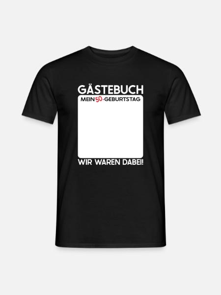 50. Geburtstag Gästebuch 50er Geburtstagsparty - Männer T-Shirt - Schwarz