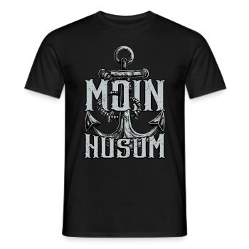 Moin Husum - Männer T-Shirt - Schwarz - Vorne - AI Model Male 178 light (178cm)