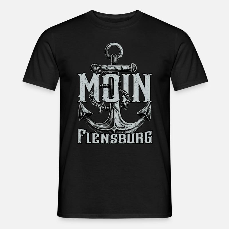 Moin Flensburg - Männer T-Shirt - Schwarz