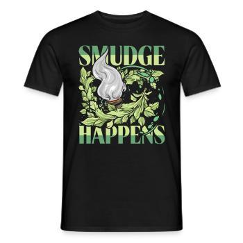 Smudging Ausräuchern Smudge Happens - Männer T-Shirt - Schwarz - Vorne - AI Model Male 178 light (178cm)