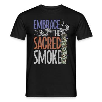 Smudging Embrace The Sacred Smoke - Männer T-Shirt - Schwarz - Vorne - AI Model Male 178 light (178cm)