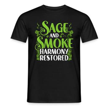 Ausräuchern L’harmonie de la sauge et de la fumée restaurée - T-shirt homme - noir - Devant - AI Model Male 178 light (178cm)