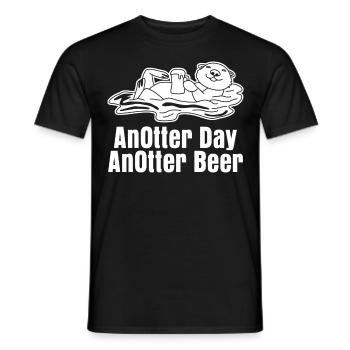 Otter and Beer - Männer T-Shirt - Schwarz - Vorne - AI Model Male 178 light (178cm)
