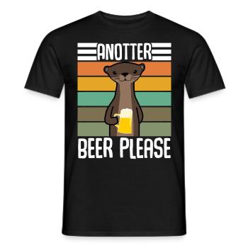 Otter With Retro Beer - Männer T-Shirt - Schwarz - Vorne - AI Model Male 178 light (178cm)