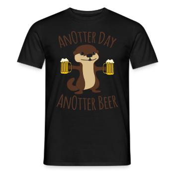 Beer and Otter - Männer T-Shirt - Schwarz - Vorne - AI Model Male 178 light (178cm)