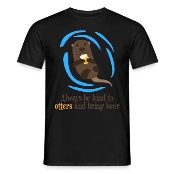 Beer and Otters Otter - Männer T-Shirt - Schwarz - Vorne - AI Model Male 178 light (178cm)