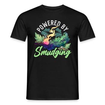 Powered By Smudging Smudging Wohnung Ausräuchern - Männer T-Shirt - Schwarz - Vorne - AI Model Male 178 light (178cm)