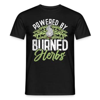 Wohnung Ausräuchern Powered By Burned Herbs - Männer T-Shirt - Schwarz - Vorne - AI Model Male 178 light (178cm)