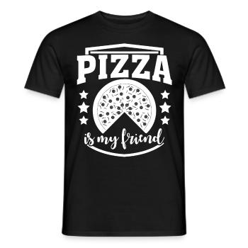 Pizza Joke Pizzaria - Men's T-Shirt - black - Front - AI Model Male 178 light (178cm)