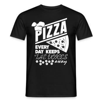 Pizzaria Pizza Pizzas - Men's T-Shirt - black - Front - AI Model Male 178 light (178cm)