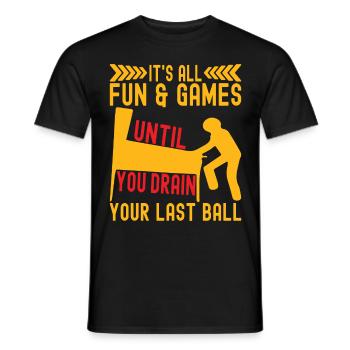 Pinball Flipper - Men's T-Shirt - black - Front - AI Model Male 178 light (178cm)
