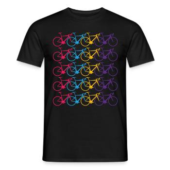 Vélo design rétro - T-shirt homme - noir - Devant - AI Model Male 178 light (178cm)