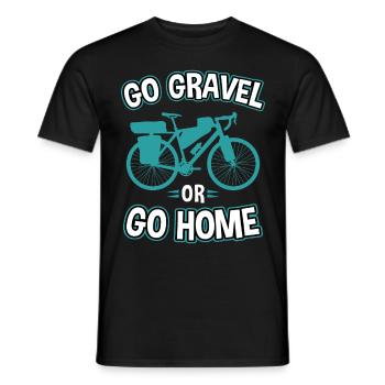Go gravel or go home / Bike Bikepacking - Men's T-Shirt - black - Front - AI Model Male 178 light (178cm)