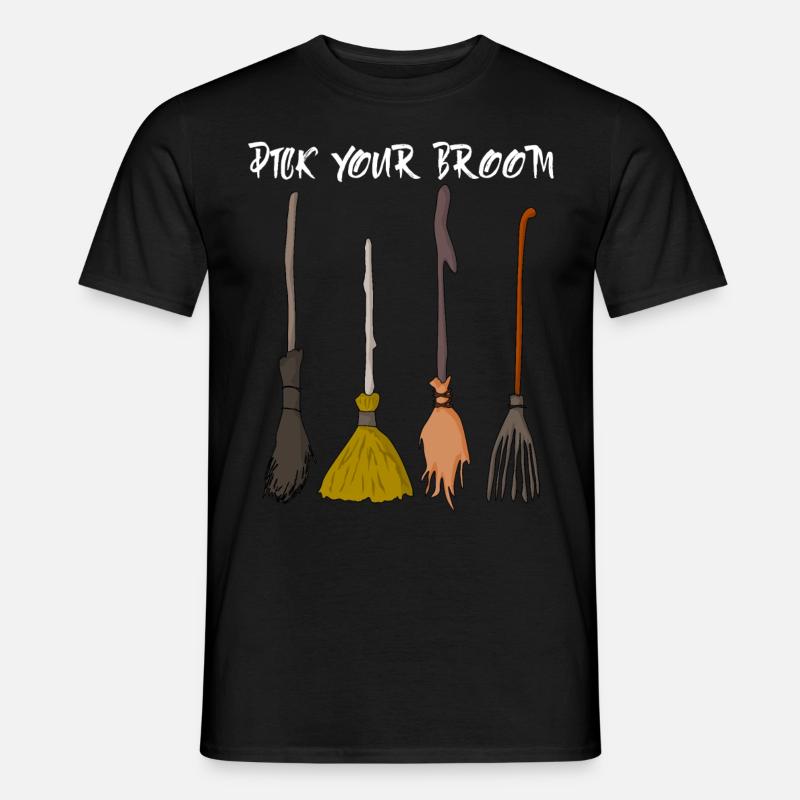 Witch Witchcraft Witch's Broom Halloween - Männer T-Shirt - Schwarz
