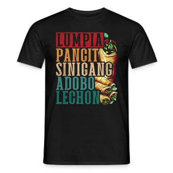 Lumpia Pancit Sinigang Adobo Lechon - Männer T-Shirt - Schwarz - Vorne - AI Model Male 178 light (178cm)
