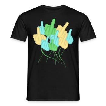 Middle Finger Flower Misanthrope - Männer T-Shirt - Schwarz - Vorne - AI Model Male 178 light (178cm)