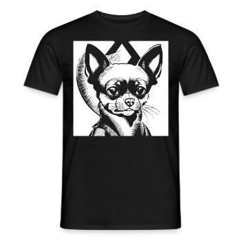 Chihuahua drôle portant des lunettes de soleil Chihuahuas - T-shirt homme - noir - Devant - AI Model Male 178 light (178cm)