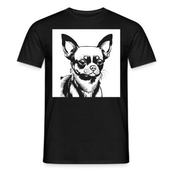 Chihuahua drôle portant des lunettes de soleil Chihuahuas - T-shirt homme - noir - Devant - AI Model Male 178 light (178cm)