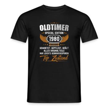 44. Geburtstag 44 Jahre Oldtimer Geschenk 1980 - Männer T-Shirt - Schwarz - Vorne - AI Model Male 178 light (178cm)
