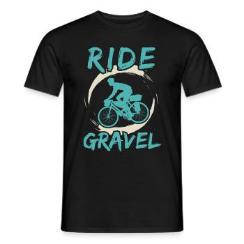Balade en gravel / Tour à vélo, Vélo - T-shirt homme - noir - Devant - AI Model Male 178 light (178cm)