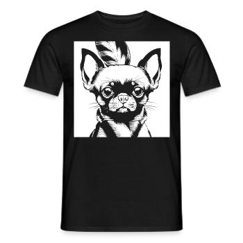 Drôle Chihuahua portant des lunettes de soleil Chihuahuas - T-shirt homme - noir - Devant - AI Model Male 178 light (178cm)