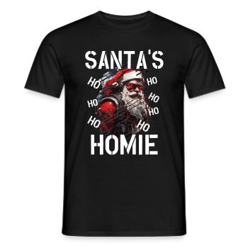 Père Noël drôle de Noël tenue arbre de Noël - T-shirt homme - noir - Devant - AI Model Male 178 light (178cm)