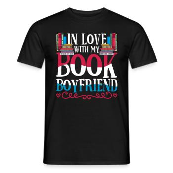 Reading Book Lover In Love With My Book Boyfriend - Men's T-Shirt - black - Front - AI Model Male 178 light (178cm)
