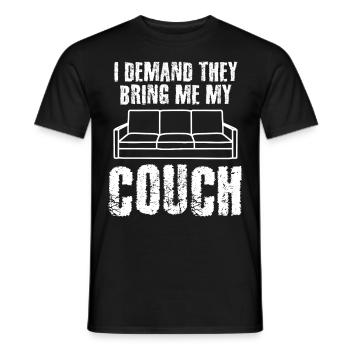 Sofa Couch - Men's T-Shirt - black - Front - AI Model Male 178 light (178cm)