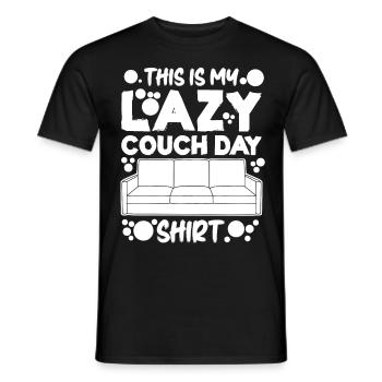 Lazy Couch Canapé de jour - T-shirt homme - noir - Devant - AI Model Male 178 light (178cm)