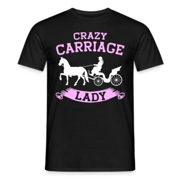 Horse Carriage Lady Coachman - Men's T-Shirt - black - Front - AI Model Male 178 light (178cm)