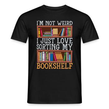 Lire des livres Amoureux des livres Trier ma bibliothèque - T-shirt homme - noir - Devant - AI Model Male 178 light (178cm)