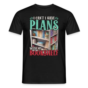 Lecture Livres Amoureux des livres Plans avec ma bibliothèque - T-shirt homme - noir - Devant - AI Model Male 178 light (178cm)
