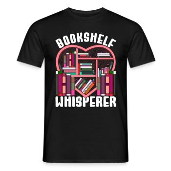 Reading Books Book Lover Bookshelf Whisperer - Men's T-Shirt - black - Front - AI Model Male 178 light (178cm)