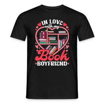 Reading Book Lover In Love With My Book Boyfriend - Men's T-Shirt - black - Front - AI Model Male 178 light (178cm)