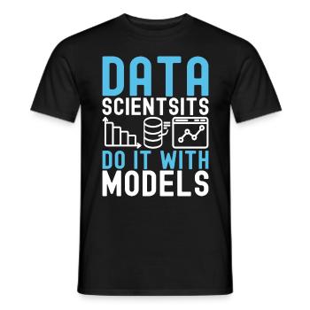 Analyste de données en science des données - T-shirt homme - noir - Devant - AI Model Male 178 light (178cm)