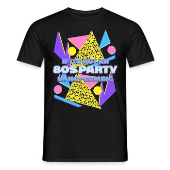 1980's Retro 80s Party - Men's T-Shirt - black - Front - AI Model Male 178 light (178cm)