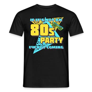 80s 1980's Retro Party - Men's T-Shirt - black - Front - AI Model Male 178 light (178cm)