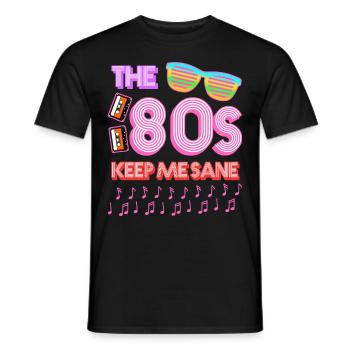 80s Retro 1980 - Men's T-Shirt - black - Front - AI Model Male 178 light (178cm)