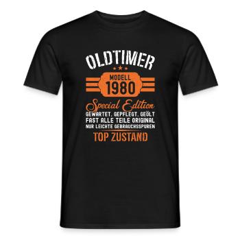 44. Geburtstag 44 Jahre Oldtimer Geschenk 1980 - Männer T-Shirt - Schwarz - Vorne - AI Model Male 178 light (178cm)