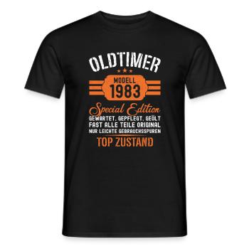 41. Geburtstag 41 Jahre Oldtimer Geschenk 1983 - Männer T-Shirt - Schwarz - Vorne - AI Model Male 178 light (178cm)