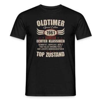63. Geburtstag 63 Jahre Oldtimer Geschenk 1961 - Männer T-Shirt - Schwarz - Vorne - AI Model Male 178 light (178cm)