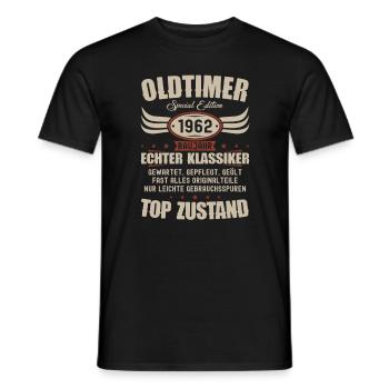 62e anniversaire 62 ans voiture classique cadeau 1962 - T-shirt homme - noir - Devant - AI Model Male 178 light (178cm)