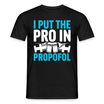 Anesthésiste, j’ai mis le pro dans le propofol - T-shirt homme - noir - Devant - AI Model Male 178 light (178cm)