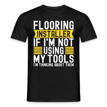 liesenleger floor layer - Men's T-Shirt - black - Front - AI Model Male 178 light (178cm)