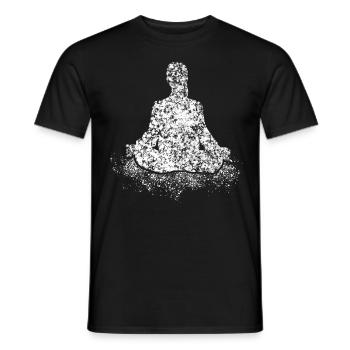 Méditation sous la pluie Méditation Yoga - T-shirt homme - noir - Devant - AI Model Male 178 light (178cm)